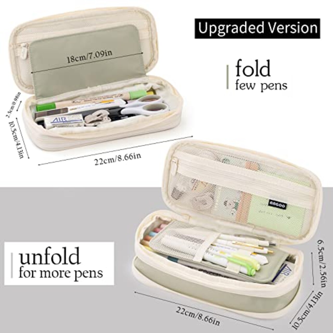 Oversized Green Pencil Case – Large Capacity Pouch for Stationery and Pens, Ideal for Teen Girls